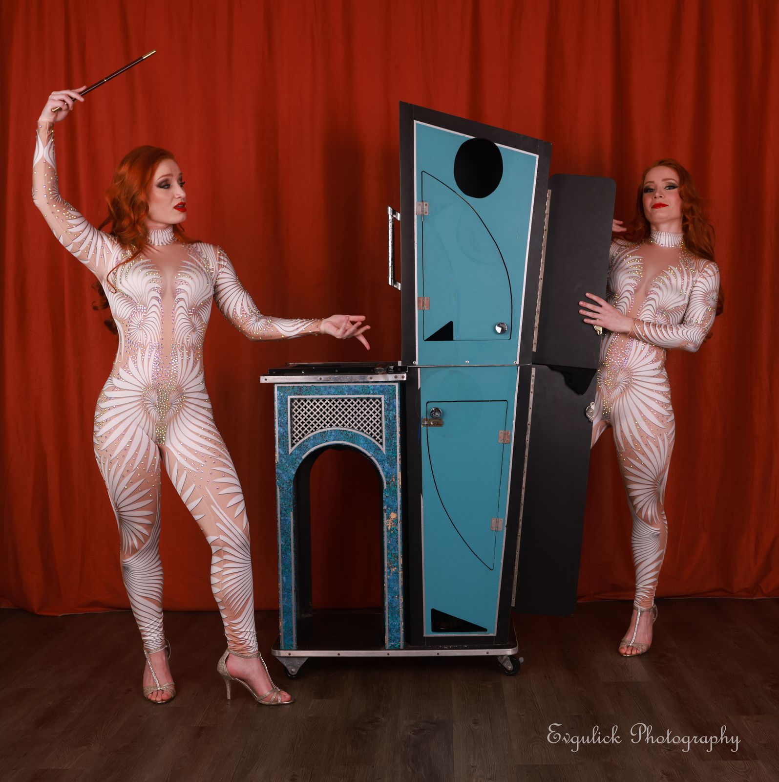 Rachel Read White Catsuit Modern Art Cutting in Half by sister Autumn